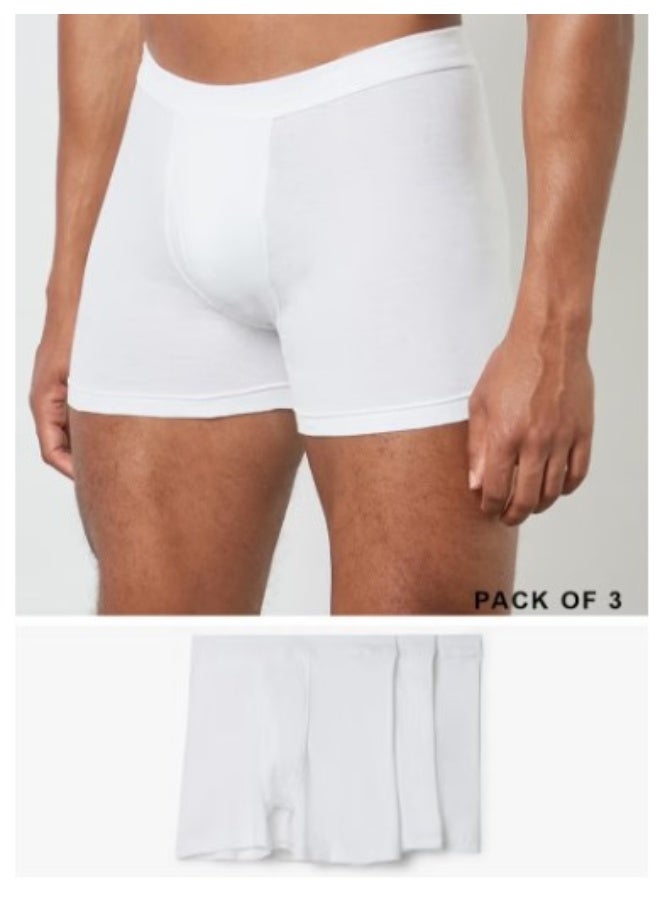 لوكس طقم بوكسر أساسي فاخر من 3 قطع باللون الأبيض - Image 1