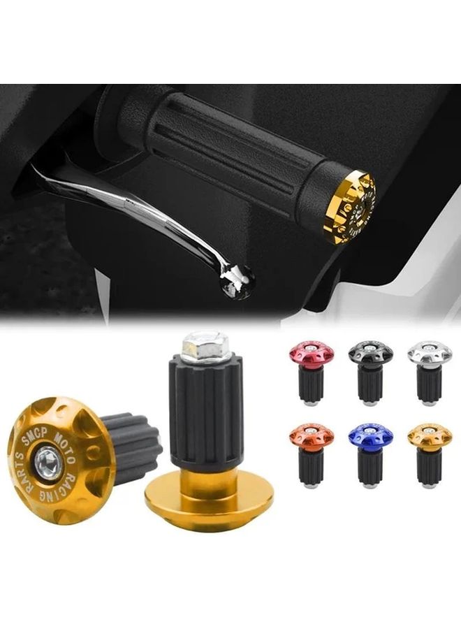 Golden Motorcycle Handlebar End Plugs Grips Protective Sliders For Most Bikes - Image 2