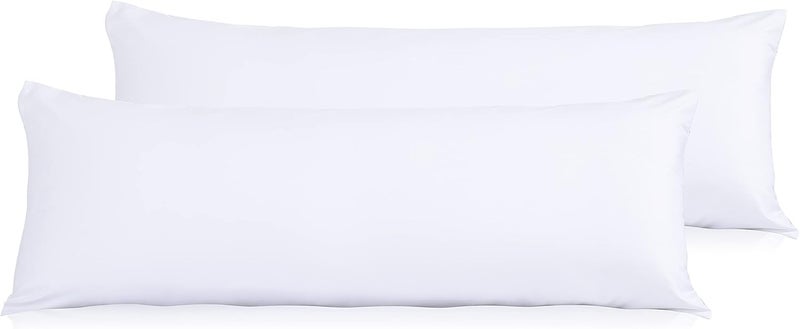 EVOLIVE New Soft Brushed Premium Microfiber Body Pillow Cover 21"x54" Pillowcases with Zipper Closure Set of 2 (Body Pillow Cover 21"x54" Pack of 2, White) - Image 3