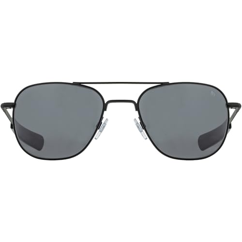 AO Original Pilot Sunglasses - Black - True Color Gray SkyMaster Glass Lenses - Bayonet Temple - 55-20-140 - Image 3