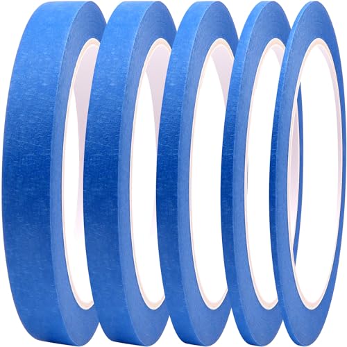 DOAY 5 Rolls Pinstripe Tape - Masking Tape 1/16", 1/8", 1/4", 1/2", 3/4" - Thin Painters Masking Automotive Tape for DIY, Car, Auto, Paint, Art, Tumblers (Blue) - Image 1