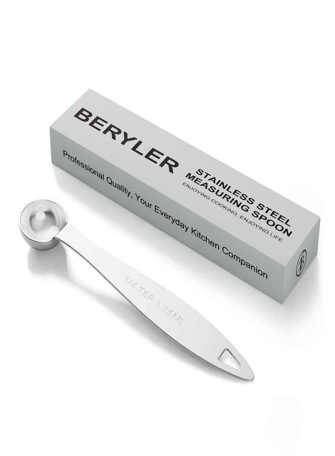 BERYLER 1PCS 1/4TSP Single Measuring Spoon, 1.25ML Stainless Steel Individual Measure Scoop Only - Image 1