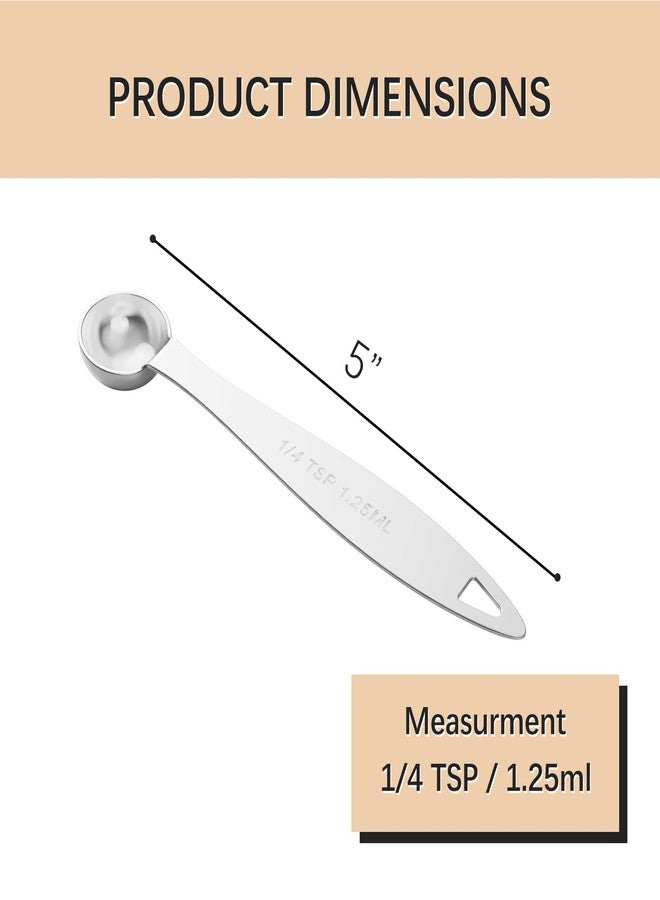 BERYLER 1PCS 1/4TSP Single Measuring Spoon, 1.25ML Stainless Steel Individual Measure Scoop Only - Image 2