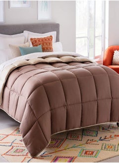 LINENSPA Linenspa Comforter Duvet Insert Full Sand/Mocha Down Alternative All Season Microfiber-Full Size - Box Stitched 