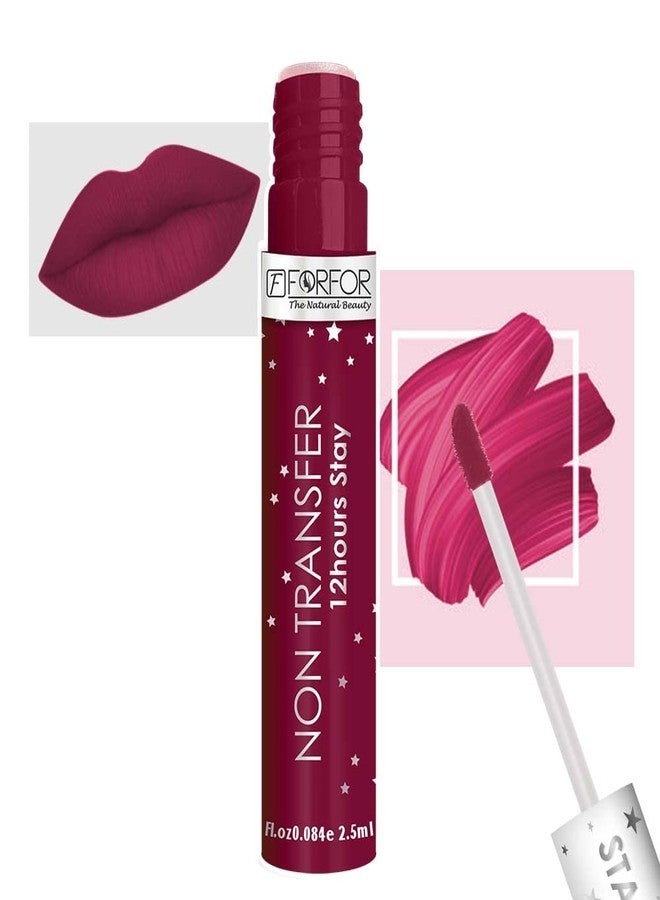 FORFOR® Star Matte Long Last Liquid Lipstick Super Pigmented Waterproof Pack of 2 (Maroon Fantasy, Berry Magenta,) - Image 2