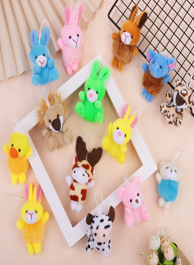 Fovths 64 Pieces Mini Plush Animals Toys Set Cute Small Stuffed Animal Keychain Jungle Animal Decor Goodie Bag Basket Fillers for Birthday Christmas Party - Image 5