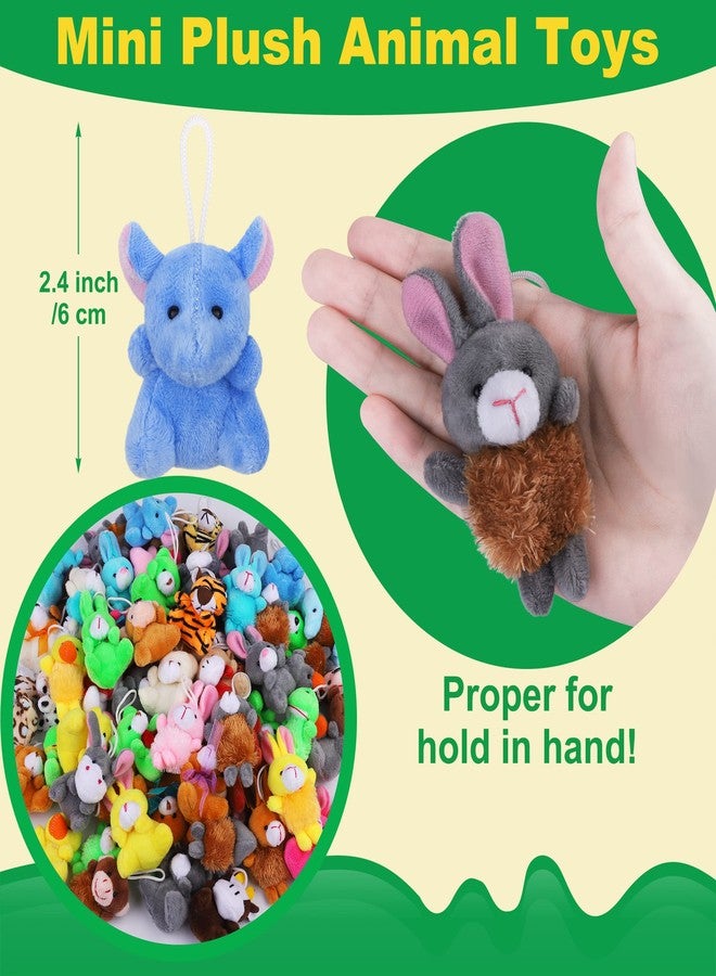 Fovths 64 Pieces Mini Plush Animals Toys Set Cute Small Stuffed Animal Keychain Jungle Animal Decor Goodie Bag Basket Fillers for Birthday Christmas Party - Image 2