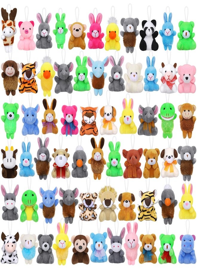 Fovths 64 Pieces Mini Plush Animals Toys Set Cute Small Stuffed Animal Keychain Jungle Animal Decor Goodie Bag Basket Fillers for Birthday Christmas Party - Image 1
