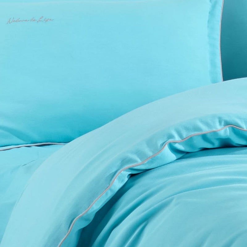 Hobby Twill Double Duvet Cover Set - Aqua - Image 2