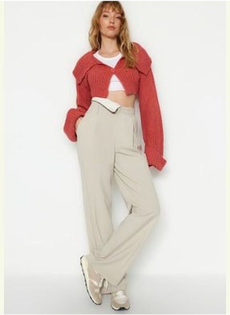 trendyol Dried Rose Crop Polo Neck Knitwear Cardigan TWOAW24HI00116  - Image 3