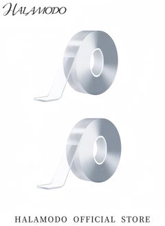 HALAMODO 2PCS Double Sided Tape Heavy Duty Mounting Tape Multipurpose Removable Mounting Tape Reusable Strong Sticky Wall Tape Strips Transparent Tape Poster Carpet Tape for Paste Items  - Image 2