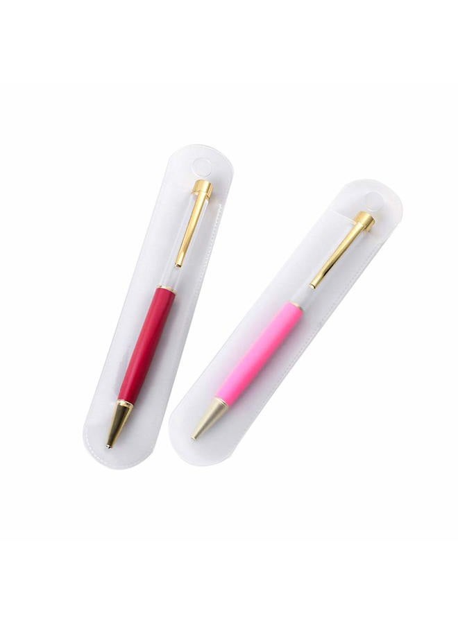 Luzen 50Pcs Clear Plastic Pen Pouch Bag Single Pen Sleeve Case Holder Ballpoint Pen Pencil Gift Packaging Bag for for School Office Business Use - Image 2