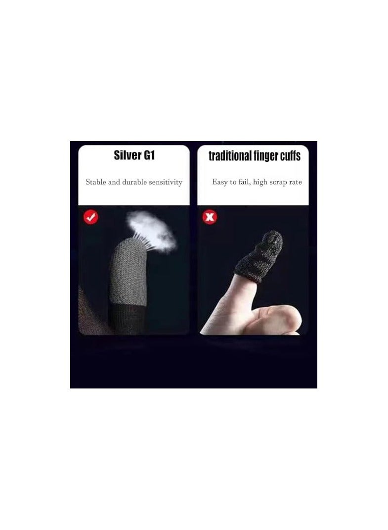 الأزرق جي دبليو قفازات لعبة ببجي موبايل، قفازات شاشة تعمل باللمس، أطراف أصابع من الألياف الموصلة، مقاومة للعرق، غير قابلة للانزلاق، فائقة - Image 2