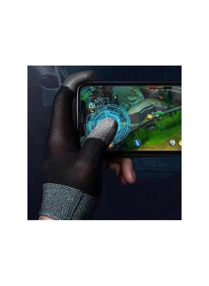 الأزرق جي دبليو قفازات لعبة ببجي موبايل، قفازات شاشة تعمل باللمس، أطراف أصابع من الألياف الموصلة، مقاومة للعرق، غير قابلة للانزلاق، فائقة - Image 3