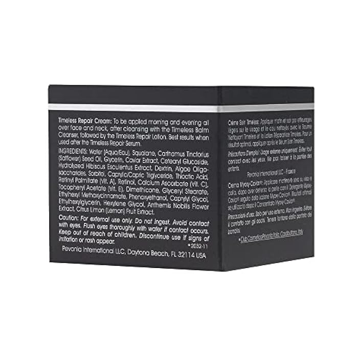 Pevonia Timeless Repair Cream - De-Aging Skin Cream for Face and Neck - Moisturizing Repair Lotion for Dehydrated Skin - Plant-Based & Caviar Facial Cream for Wrinkle Reduction - 1.7 Oz Container - Image 3