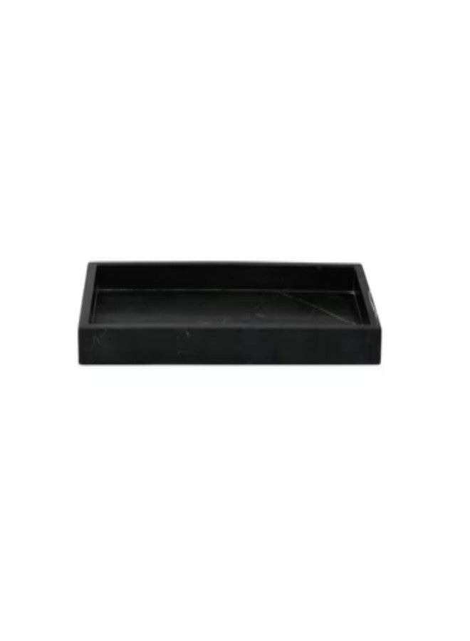 Decorage Rectangular Black Marble Tray Multipurpose Decorative Organizer with Raised Edges Elegant Vanity and Serving Platter for Bathroom Kitchen Dining Table and Home Decor 14 by 7 Inches - Image 3