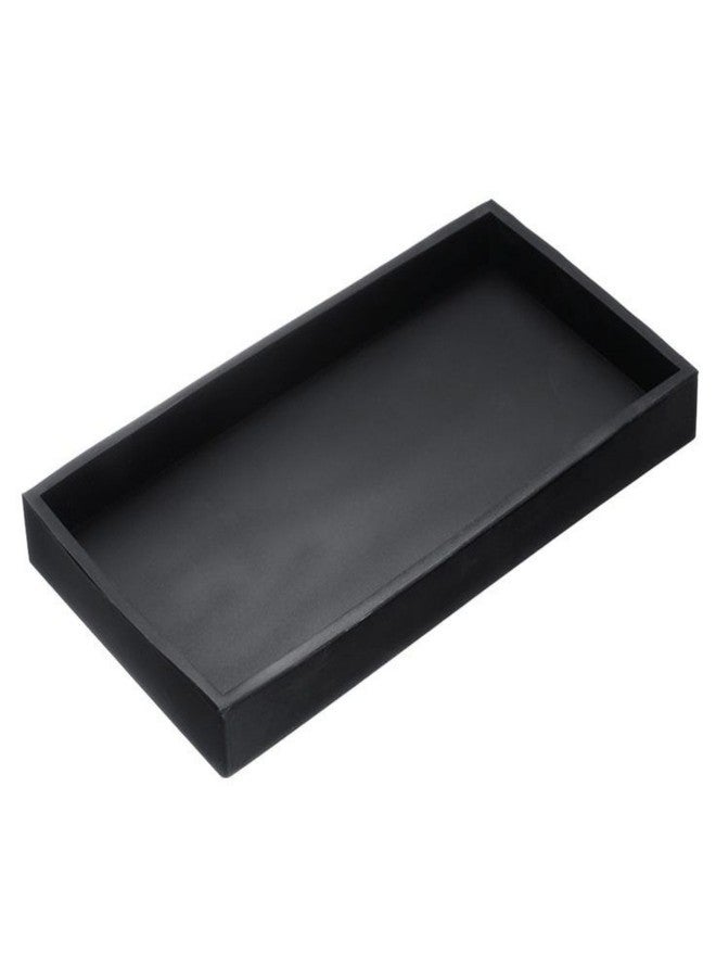 Decorage Rectangular Black Marble Tray Multipurpose Decorative Organizer with Raised Edges Elegant Vanity and Serving Platter for Bathroom Kitchen Dining Table and Home Decor 14 by 7 Inches - Image 1