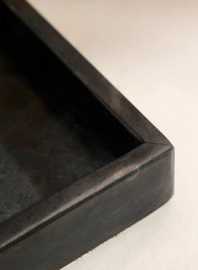 Decorage Rectangular Black Marble Tray Multipurpose Decorative Organizer with Raised Edges Elegant Vanity and Serving Platter for Bathroom Kitchen Dining Table and Home Decor 14 by 7 Inches - Image 5