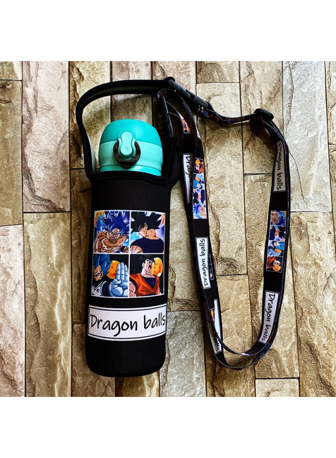 Wholesale Diving Material Cup Cover Crossbody Insulation Glass Protective Cover Cartoon Cute Drop-resistant Water Cup Handbag In Stock-Color:Four Grids-Dragon Ball-Capacity:Small Size 350ml (height Cm)  - Image 1