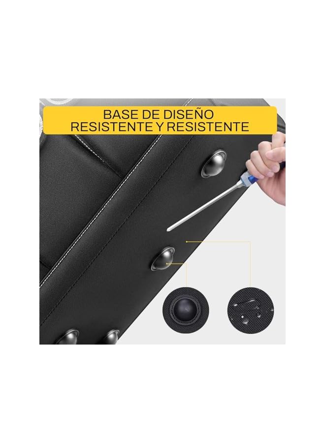 promass 15-inch Wide Mouth Tool Organiser, 600 Denier with 6 Interior 8 Exterior Pockets Electricians Tool Bag for Home DIY & Equipment Storage, Green and Black - Image 5