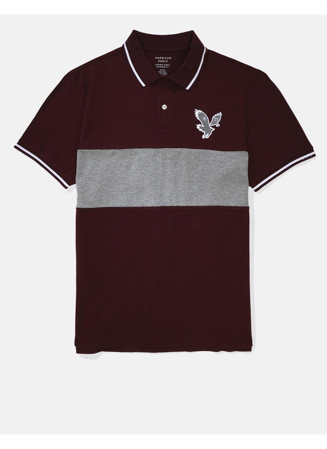 American Eagle - AE Colorblock Pique Polo Shirt - Image 1
