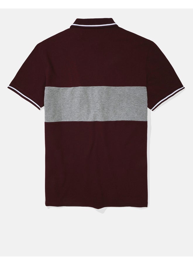 American Eagle - AE Colorblock Pique Polo Shirt - Image 1