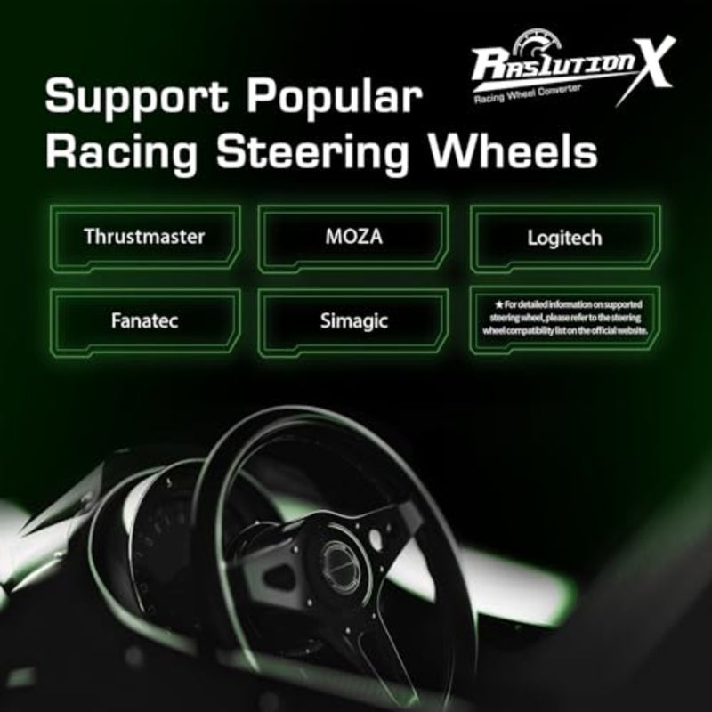 Ras1ution X - استبدال محول عجلة السباق لأجهزة Xbox Series X S وXbox One وXbox 360 60+ عجلات القيادة المدعومة بتعليقات القوة والتحكم في التطبيق - Image 5