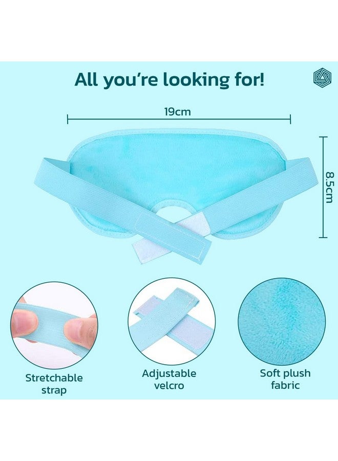 RUNMAY Polyester Eye Mask Cooling Gel With Beads For Dark Circles, Dry Eyes, Cooling Eyes, Redness, Eye Patches Eye Cooling Gel Pad Stretchable With Sleeping Mask Eye Relaxing For Women&Men -Blue - Image 2