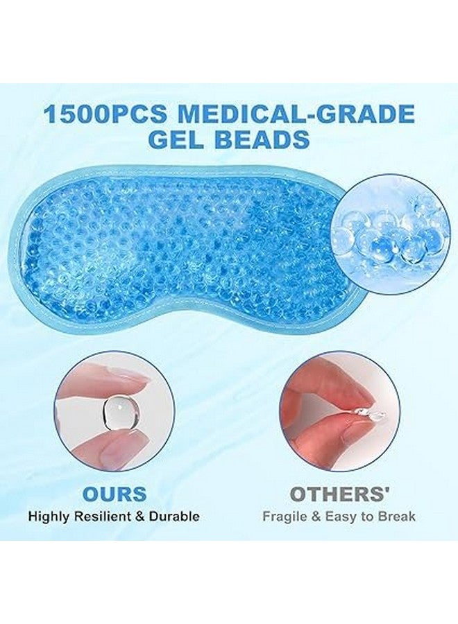 RUNMAY Polyester Eye Mask Cooling Gel With Beads For Dark Circles, Dry Eyes, Cooling Eyes, Redness, Eye Patches Eye Cooling Gel Pad Stretchable With Sleeping Mask Eye Relaxing For Women&Men -Blue - Image 5