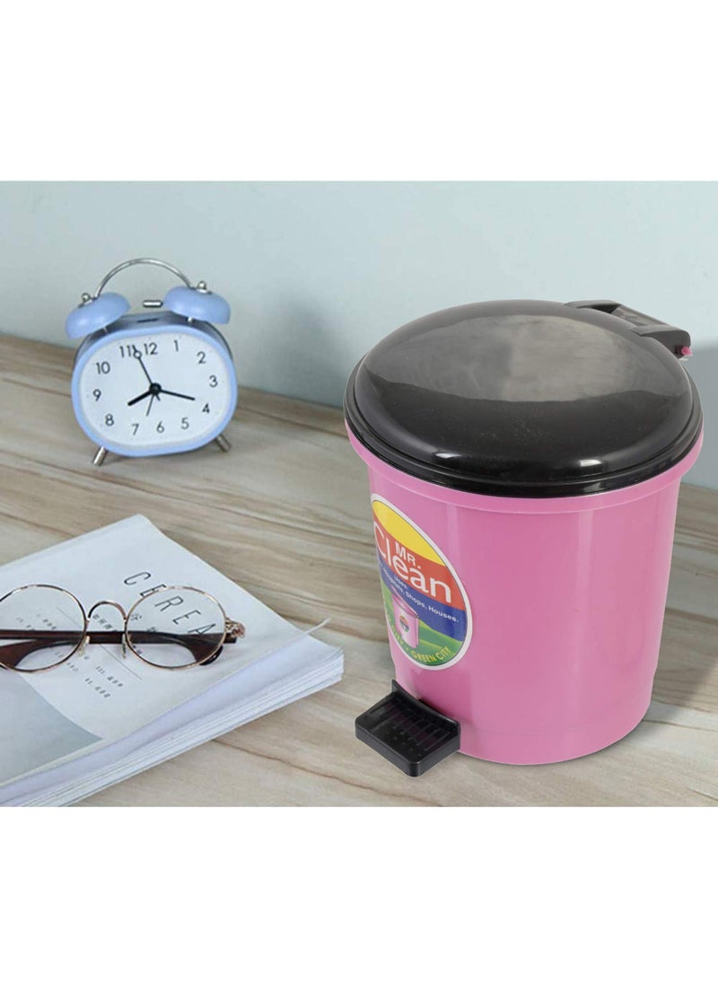 Kuber Industries Kuber Industries 3 Pieces Table Top Desk Garbage Dustbin Trash for Office Home Work Place 2 LTRPink Blue PurpleKUBMART10358  - Image 3