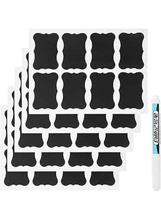 Reusable Jar Labels 48pcs with Erasable Pen for Spice Jars Canning Pantry Storage - Image 1