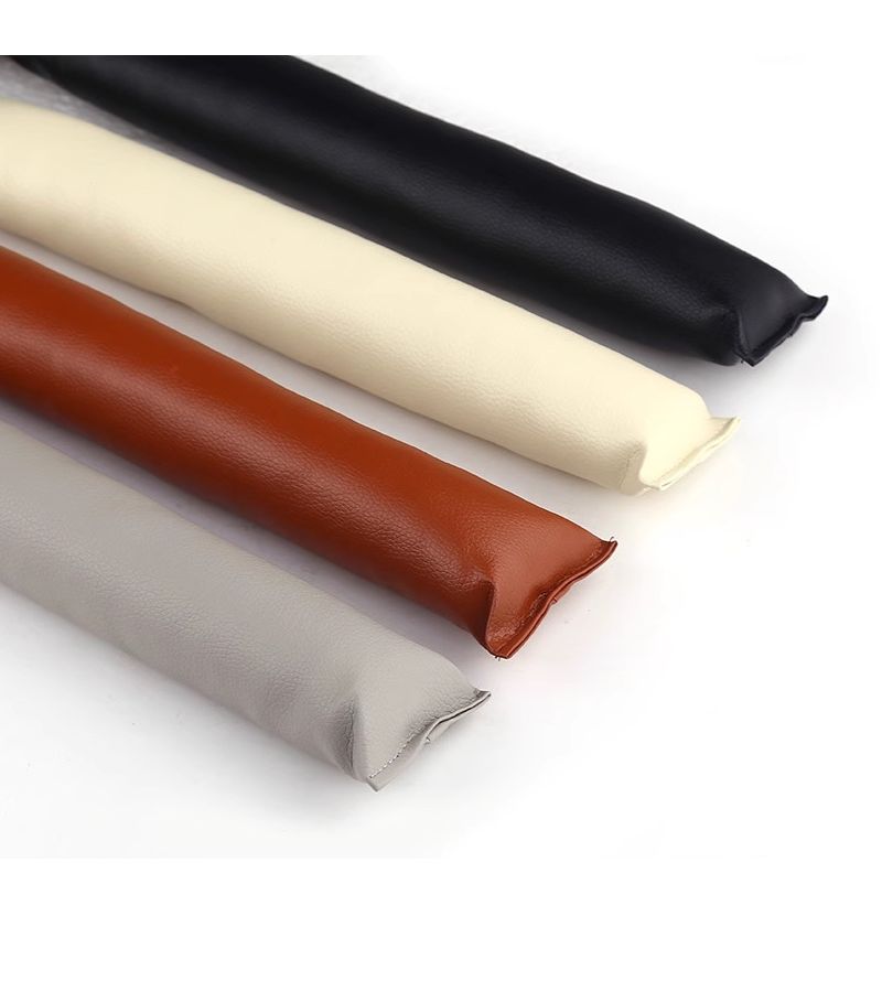 Black 2pcs Car Seat Gap Filler Soft Faux Leather Pads Universal Interior Storage Organizer - Image 4