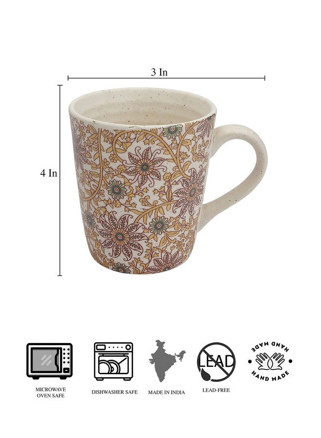 miah decor طقم أكواب قهوة سيراميك ذهبي بني مصنوع يدويًا من MIAH Decor، 4 قطع | هدية مثالية للأصدقاء والعائلة في أعياد الميلاد والذكرى السنوية | 300 مل | أكواب قهوة سيراميك آمنة للاستخدام في الميكروويف وغسالة الصحون، طقم أكواب شاي سيراميك - Image 3