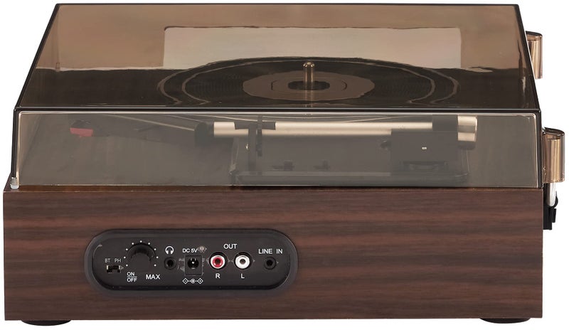 Crosley كروسلي CR6042A-WA سكوت جهاز تشغيل أسطوانات بلوتوث ثلاثي السرعات مع مكبرات صوت مدمجة، خشب الجوز - Image 4