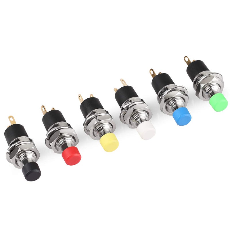 DIYhz 6 قطع مفتاح دفع نوع لاتيشن SPST ذات قفل ذاتي ON/Off 250V/3A 6 ألوان - Image 3