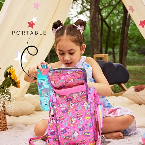 SENS AquaFun kids Water Bottle with easy push button, Food grade, leak proof & BPA free, school & Picnic Bottle | Boys & Girls| 420ml | Mermaid - Image 4