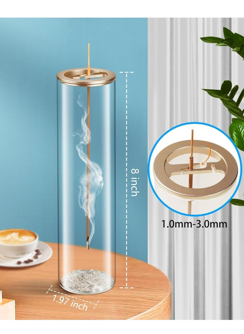 Oasisgalore - Modern Incense Holder Incense Burner Holder with Removable Glass Ash Catcher for Home Decor Yoga - Image 1