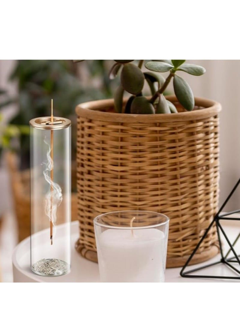 Oasisgalore - Modern Incense Holder Incense Burner Holder with Removable Glass Ash Catcher for Home Decor Yoga - Image 1