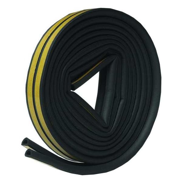 Frost King EPDM Rubber Self-Stick Weatherseal Tape, D-Section, 5/16" W, 1/4" T, 17 ft L, Black - Image 2