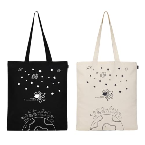 EcoRight Eco Right Canvas Tote Bags For Women, College Bag For Girls, 100% Organic Cotton Tote Bag For Shopping, Travel & Beach,Multicolor - Image 1