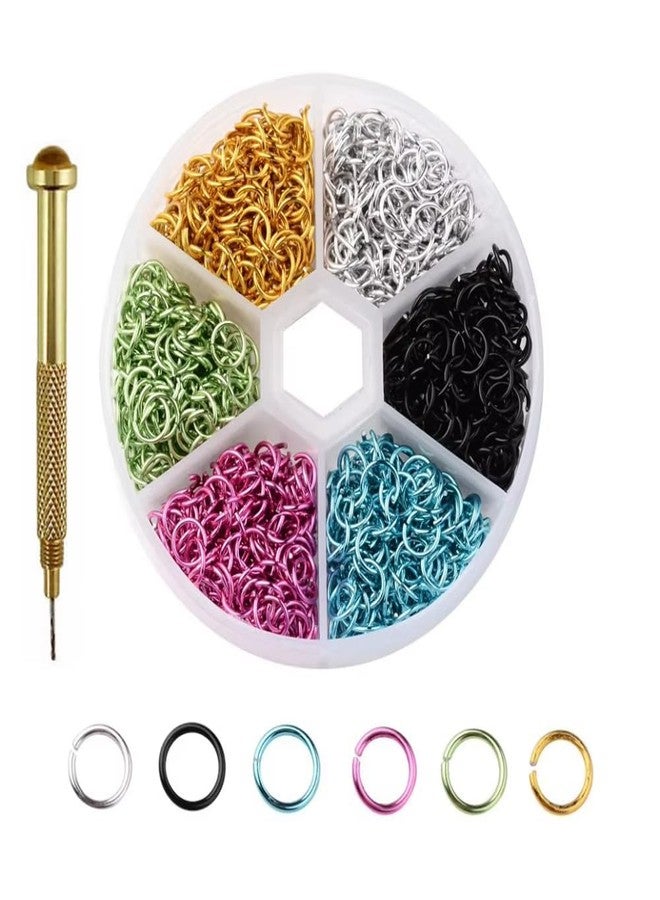 Bellecrey 1 Box Nail Piercing Dangle Nails Rings Mix Color Open Single Loops Jewelry DIY Nail Art Decor Dangle Nail Art Charms Glitter 3D Nails Rhinestones Acrylic Decoration Metal Alloy Designs (B) - Image 1