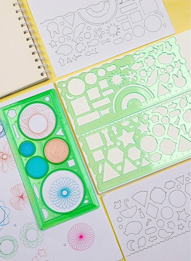 Generic 7-Piece Clear Drawing Ruler Set, Circle Stencil, Children's Drawing Stencil, Plastic Circles Geometric Template, Ruler Stencil Measuring Tool, Geometric Drawings Templates for Architecture, Office, Studying, Designing and Building  - Image 4
