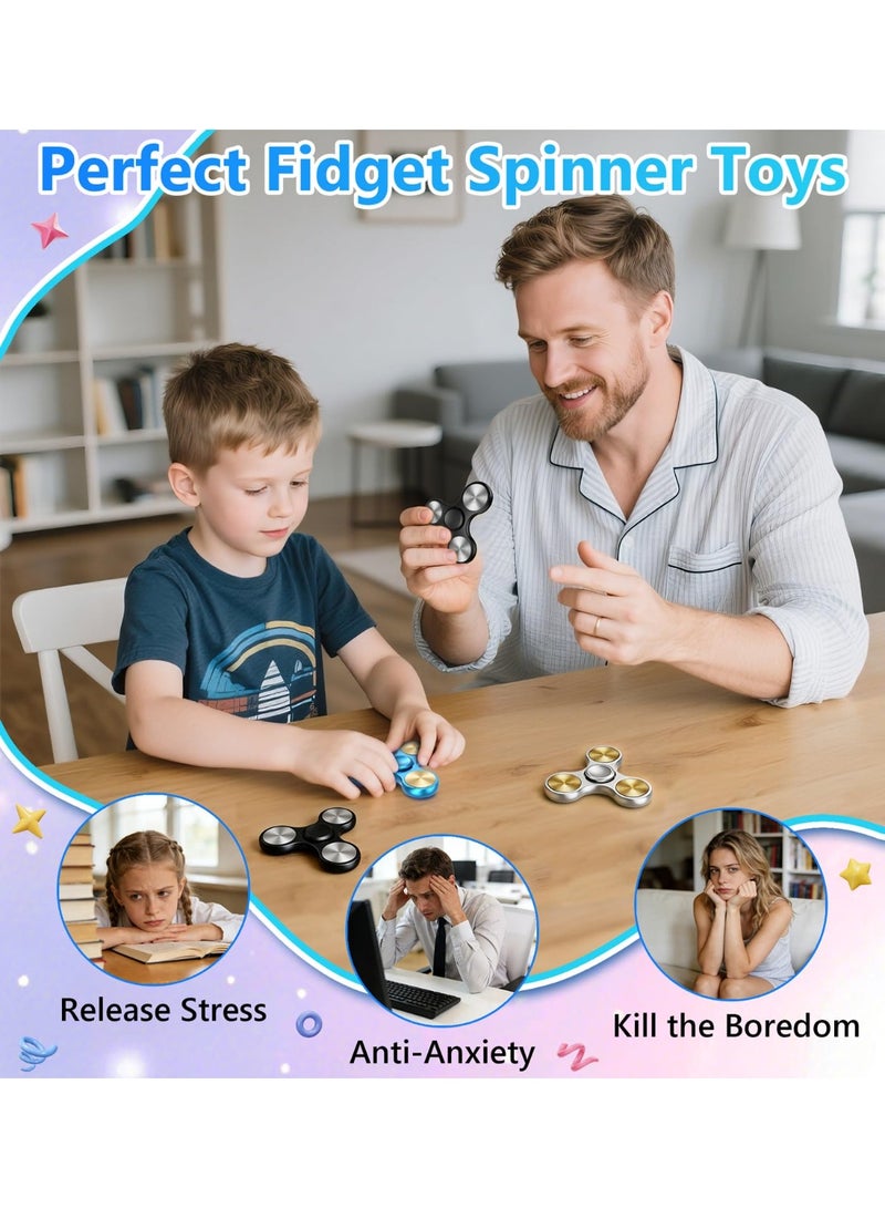 سبينر مثلث من سبائك الألمنيوم بمحمل عالي السرعة، دوران سلس من 4 إلى 8 دقائق، لعبة لتخفيف التوتر والقلق وتحسين التركيز ADHD، مناسبة للمكتب وهدايا للأطفال والكبار - Image 4