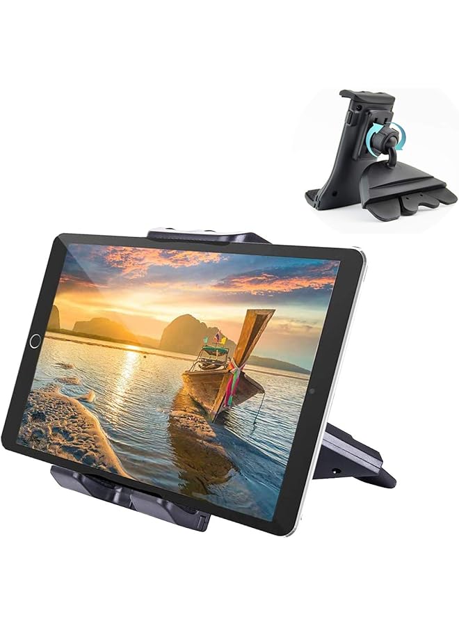 Green Tiger 2 in 1 CD Slot Tablet Car Mount, Universal CD Player Car Phone Mount, Compatible with Samsung Galaxy/iPad Mini/iPad Air/iPad Pro/iPhone Xs Max/XS/XR/GPS (4"-10.5" Tablets & Cellphones) - Image 1
