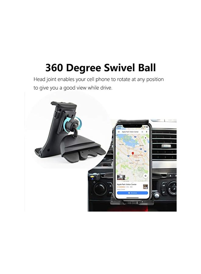 Green Tiger 2 in 1 CD Slot Tablet Car Mount, Universal CD Player Car Phone Mount, Compatible with Samsung Galaxy/iPad Mini/iPad Air/iPad Pro/iPhone Xs Max/XS/XR/GPS (4"-10.5" Tablets & Cellphones) - Image 4