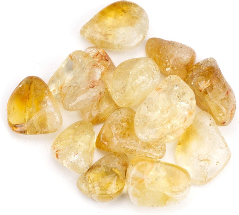 Cherry Tree Collection 1/2 Pound Polished Stones - 1/2" - 1" Size Tumbled Stones - Tumbled Crystals Bulk for Healing, Reiki, Chakra (Citrine)