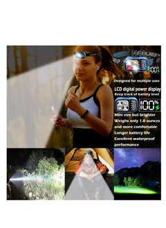ZLH HITY Headlamp Rechargeable, 1Pcs Flashlight 1500 Lumen Head Lamp Bright LED White Red Warm Light, Headlight Waterproof Motion Sensor- Camping Essentials, Hiking Survival Gear, Fishing, Emergency Supplies  - Image 2