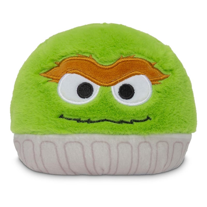 TeeTurtle Reversible Sesame Street Oscar The Grouch and Grover 4-Inch Two-Sided Flip Plush Toy with Embroidered Details - Cute Mini Collectible Plush for Kids, Teens, and Adults - Image 1