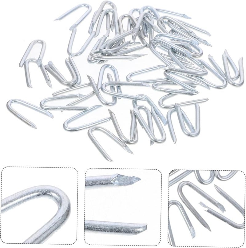 50 Pcs Galvanized Steel U Shaped Landscape Stakes Garden Fencing Nails Easy Install - Image 3