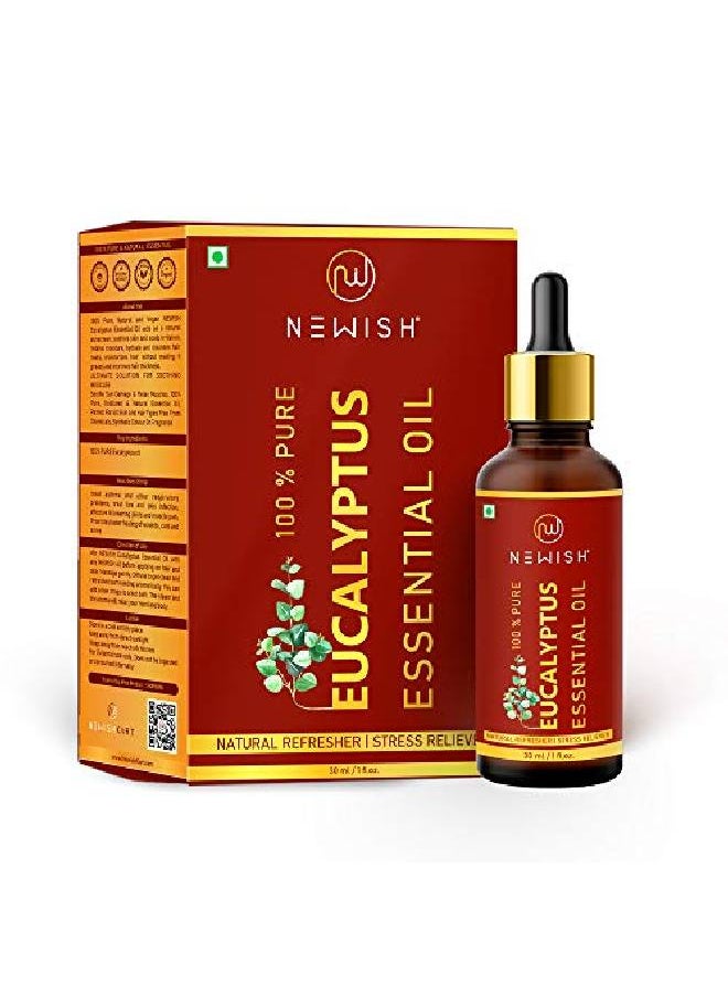 Newish ® Eucalyptus Oil For Steam Inhalation (Nilgiri Tel) Cold And Cough Undiluted Therapeutic Grade Hair Skin Face And Diffuser 30Ml  - Image 1